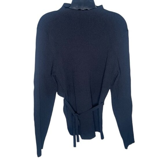 Babaton 2XL Aritzia Black Top Long Sleeve Sweater Shirt Ribbed Thick Fall Winter - Picture 2 of 16